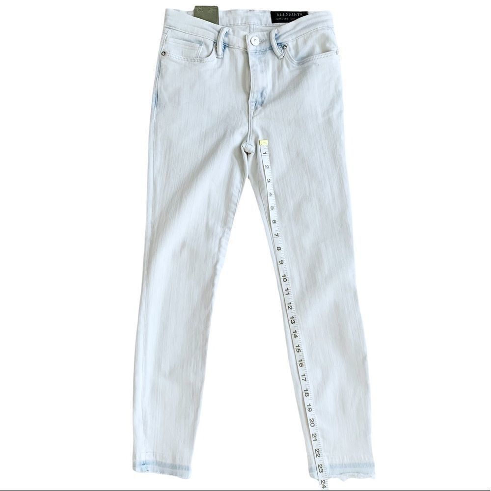 ALLSAINTS Grace Released-Hem Cropped Skinny Jeans in Bleach Indigo! - Picture 3 of 8
